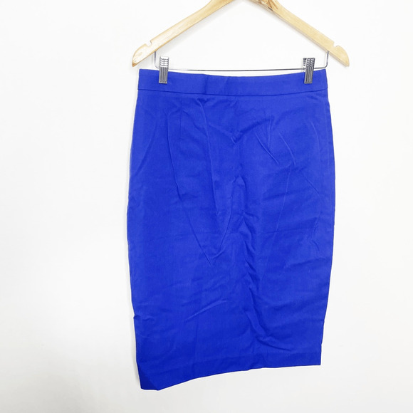 Banana Republic Bi Stretch Wrap Front Pencil Skirt blue career WOMEN'S 6 NWT - Picture 4 of 8